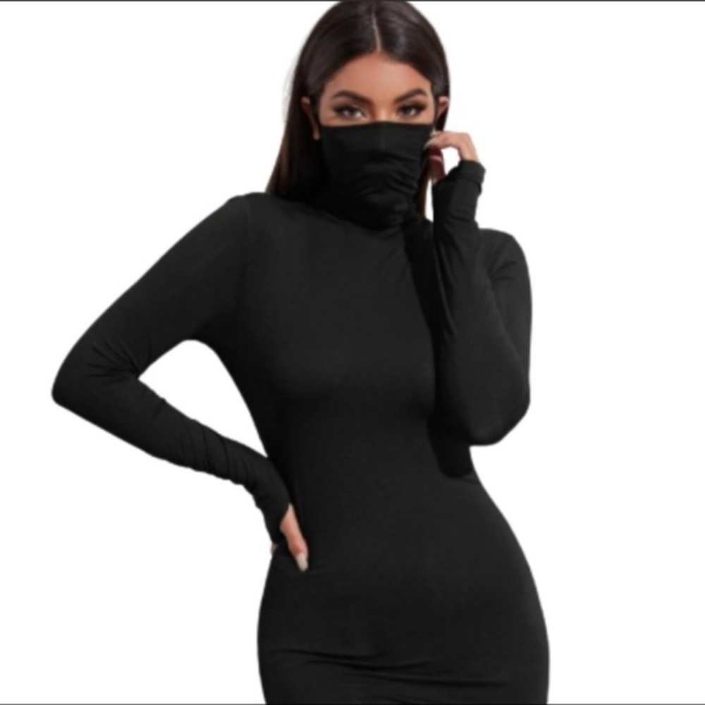 🗣 CLEARANCE! 🔥 Tik Tok Famous Mask ThumbHole Stretch Body Dress 🔥 😍